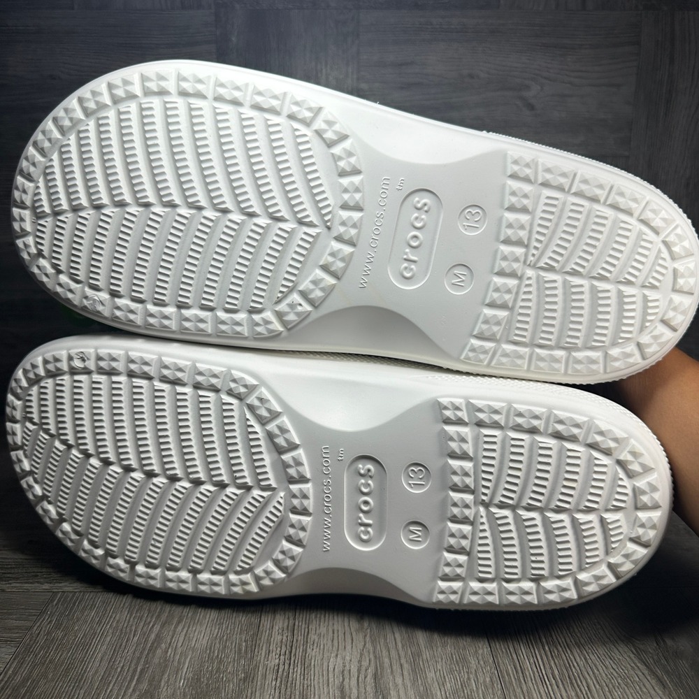 Crocs Baya Sandal Mens 13 White Lightweight Breathable Casual Slides NEW - Picture 7 of 8
